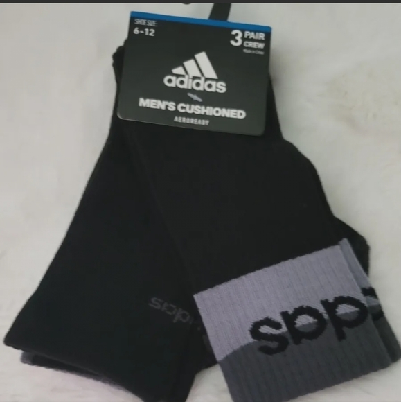 💥ADIDAS NEW 3 PAIRS MENS  AEROREADY CUSHIONED CREW SOCKS SHOE - Picture 5 of 6